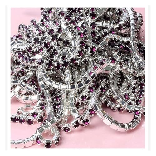 Glaskristall-Strasskette unten for Aufnähen auf Tassenketten for DIY-Kleidersäcke-Dekorationen für DIY Kunst Kleidung Hochzeit Party Dekoration(Color 4,3mm) von LuoAXINN