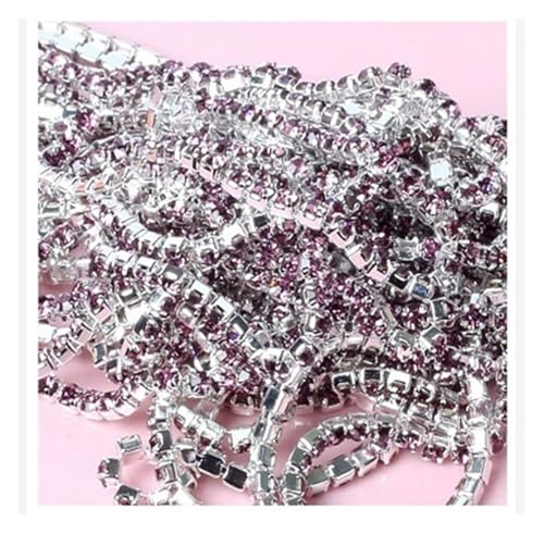 Glaskristall-Strasskette unten for Aufnähen auf Tassenketten for DIY-Kleidersäcke-Dekorationen für DIY Kunst Kleidung Hochzeit Party Dekoration(Color 6,2.8mm) von LuoAXINN