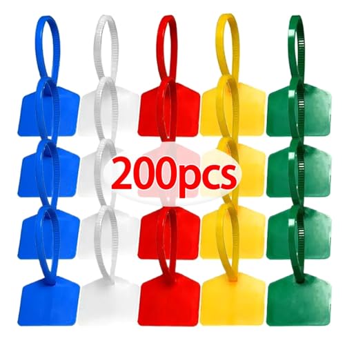 Kabelbinder-Etiketten, Schlaufenbinder, Markierungen, Kabelanhänger, selbstsicherndes Reißverschlussband, Aufbewahrungszubehör for Zuhause und Büro für Kabelmanagement(Blue,100PCS) von LuoAXINN