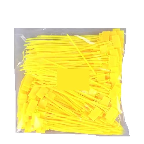 Kabelbinder-Etiketten, Schlaufenbinder, Markierungen, Kabelanhänger, selbstsicherndes Reißverschlussband, Aufbewahrungszubehör for Zuhause und Büro für Kabelmanagement(Yellow,200PCS) von LuoAXINN