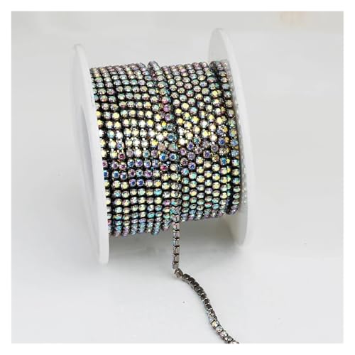 Klare Kristall Dichte Strass Kette Bekleidung Nähen Glas Cup für DIY Kunst Kleidung Hochzeit Party Dekoration(Color 10,5YARDS_2.5MM) von LuoAXINN