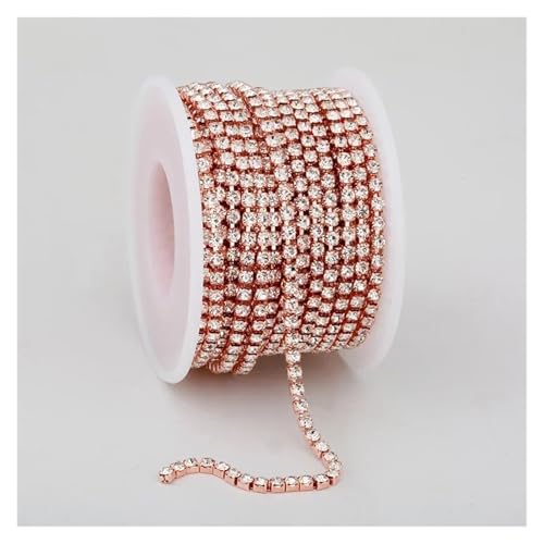 Klare Kristall Dichte Strass Kette Bekleidung Nähen Glas Cup für DIY Kunst Kleidung Hochzeit Party Dekoration(Color 5,5YARDS_2MM) von LuoAXINN
