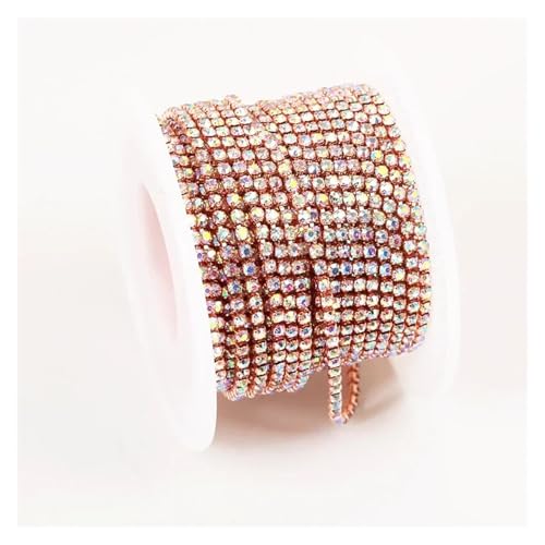 Klare Kristall Dichte Strass Kette Bekleidung Nähen Glas Cup für DIY Kunst Kleidung Hochzeit Party Dekoration(Color 6,10YARDS_2.5MM) von LuoAXINN