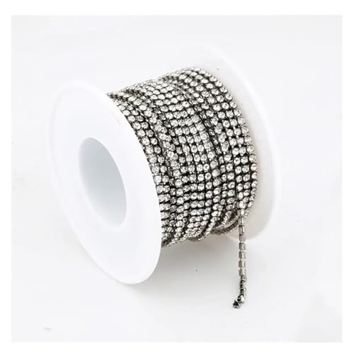 Klare Kristall Dichte Strass Kette Bekleidung Nähen Glas Cup für DIY Kunst Kleidung Hochzeit Party Dekoration(Color 8,5YARDS_3.5MM) von LuoAXINN