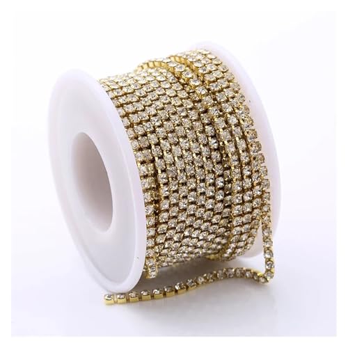 Klare Kristall dichte Strass Cup Kette Trim für DIY Kunst Kleidung Hochzeit Party Dekoration(Color 2,5YARDS_4MM) von LuoAXINN