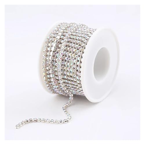Klare Kristall dichte Strass Cup Kette Trim für DIY Kunst Kleidung Hochzeit Party Dekoration(Color 4,5YARDS_2.8MM) von LuoAXINN