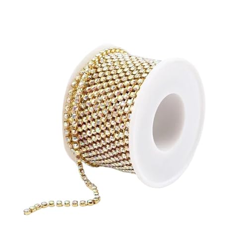 Klare Kristall dichte Strass Cup Kette Trim für DIY Kunst Kleidung Hochzeit Party Dekoration(Color 5,1YARD_3.5MM) von LuoAXINN