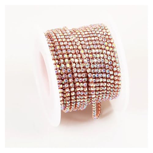 Klare Kristall dichte Strass Cup Kette Trim für DIY Kunst Kleidung Hochzeit Party Dekoration(Color 6,1YARD_3.5MM) von LuoAXINN