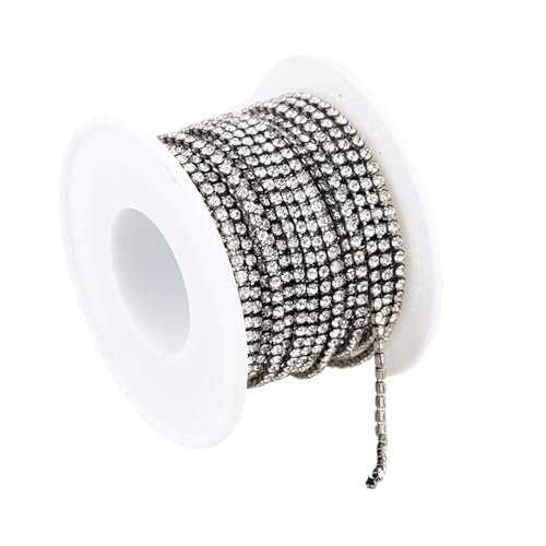 Klare Kristall dichte Strass Cup Kette Trim für DIY Kunst Kleidung Hochzeit Party Dekoration(Color 8,1YARD_3MM) von LuoAXINN