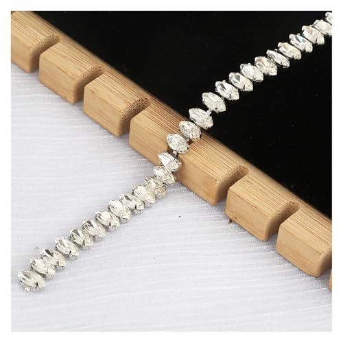 Kristall Strass Trim Kette Glas Applikation Diy Nähen Auf Brautkleid für DIY Kunst Kleidung Hochzeit Party Dekoration(Style1 4x8mm) von LuoAXINN