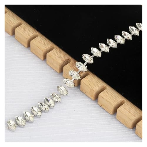 Kristall Strass Trim Kette Glas Applikation Diy Nähen Auf Brautkleid für DIY Kunst Kleidung Hochzeit Party Dekoration(Style2 5x10mm) von LuoAXINN
