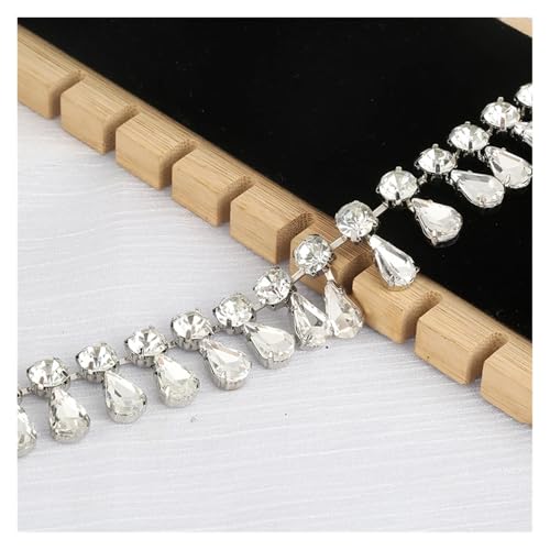 Kristall Strass Trim Kette Glas Applikation Diy Nähen Auf Brautkleid für DIY Kunst Kleidung Hochzeit Party Dekoration(Style7 8x13mm) von LuoAXINN
