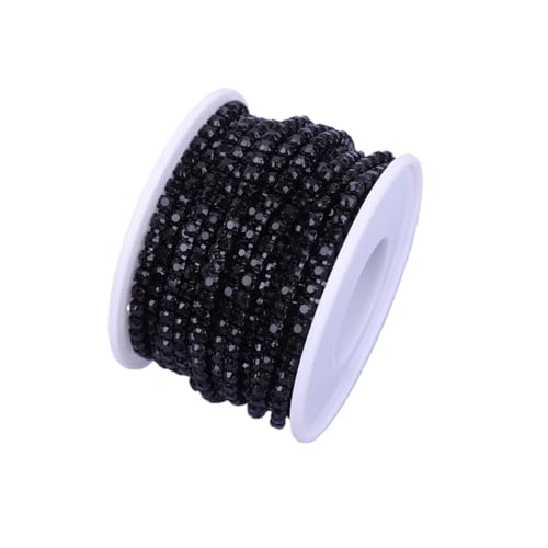 Kristall Strass Trim Stein Tasse Kette Gold Diamant Dekorative for Kleider für DIY Kunst Kleidung Hochzeit Party Dekoration(Black,10YARD_SS12) von LuoAXINN