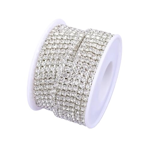 Kristall Strass Trim Stein Tasse Kette Gold Diamant Dekorative for Kleider für DIY Kunst Kleidung Hochzeit Party Dekoration(Color 11,10YARD_SS12) von LuoAXINN