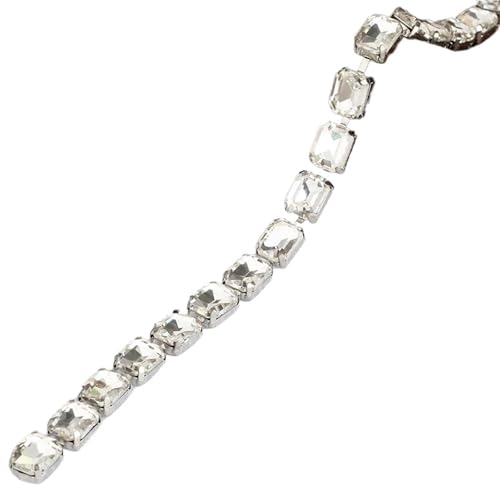 Kristall-Strassbesatz, Splitterbasis, Glasbecherkette, Strass-Applikation for Aufnähen für DIY Kunst Kleidung Hochzeit Party Dekoration(Style4 8x10mm) von LuoAXINN