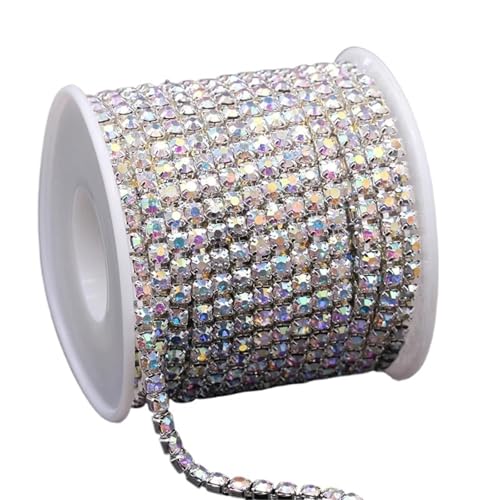 Kristall-Strasskette for Aufnähen und Aufkleben for Kleidung, Schmuck, Bekleidungszubehör, Zierkette für DIY Kunst Kleidung Hochzeit Party Dekoration(Color 2,1 YARD - PACK_2.8MM) von LuoAXINN