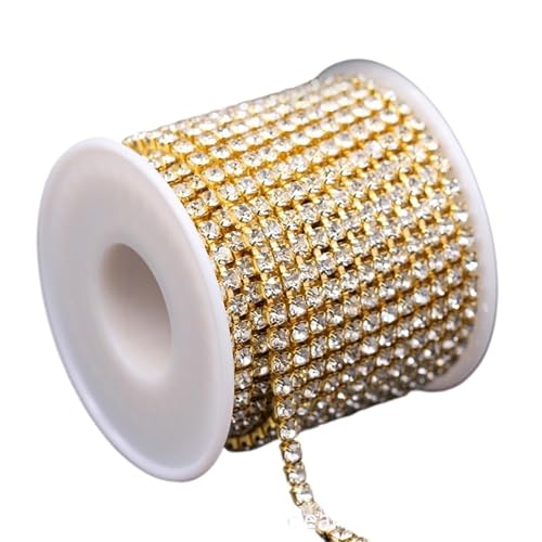 Kristall-Strasskette for Aufnähen und Aufkleben for Kleidung, Schmuck, Bekleidungszubehör, Zierkette für DIY Kunst Kleidung Hochzeit Party Dekoration(Color 3,10YARDS - ROLL_4MM) von LuoAXINN