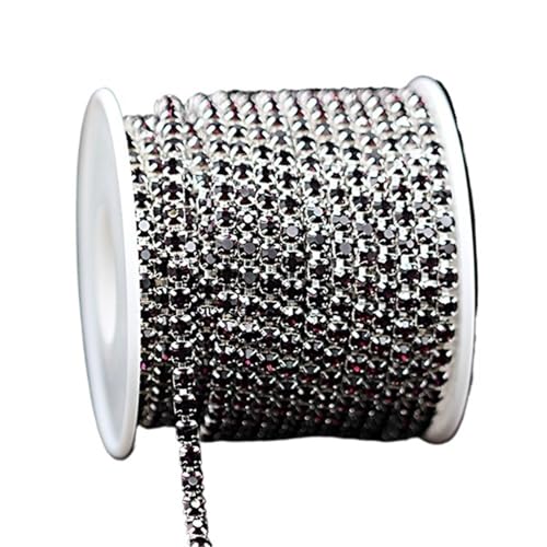 Kristall-Strasskette for Aufnähen und Aufkleben for Kleidung, Schmuck, Bekleidungszubehör, Zierkette für DIY Kunst Kleidung Hochzeit Party Dekoration(Color 9,1 YARD - PACK_4MM) von LuoAXINN