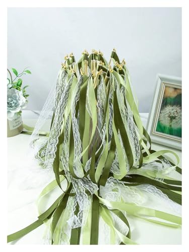 LuoAXINN 10/20/50 stücke Fee Zauberstab Band, Spitze Wirbel & Glocke Hochzeit Cheer Party Requisiten für Hochzeit Geburtstag Feier(Color4,50pcs) von LuoAXINN