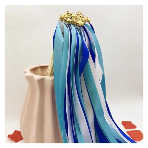 LuoAXINN 10/30/50 Pcs Mixed Color Silk Ribbon Wands for Wedding & Birthday Party Decorations für Hochzeit Geburtstag Feier(Colour G,50pcs) von LuoAXINN
