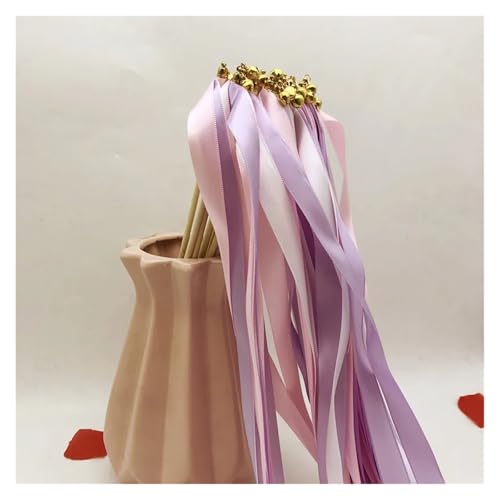 LuoAXINN 10/30/50 Pcs Mixed Color Silk Ribbon Wands for Wedding & Birthday Party Decorations für Hochzeit Geburtstag Feier(ColourB,10pcs) von LuoAXINN