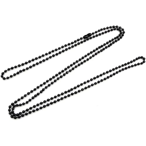 LuoAXINN 10 Stück 1,5 2,0 2,4 mm Länge 65 cm Kugelperlen Kette Halskette Perlenverbinder for Charms Basistablett für Schmuckherstellung(Black,1.5 mm) von LuoAXINN
