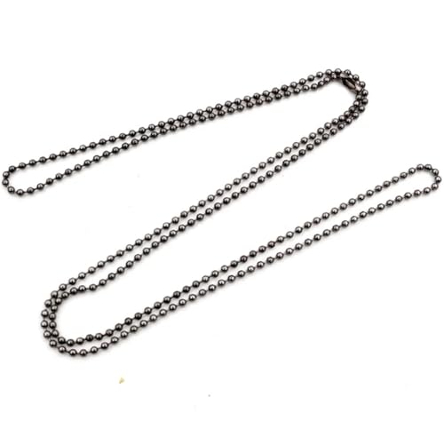 LuoAXINN 10 Stück 1,5 2,0 2,4 mm Länge 65 cm Kugelperlen Kette Halskette Perlenverbinder for Charms Basistablett für Schmuckherstellung(Black 2,1.5 mm) von LuoAXINN