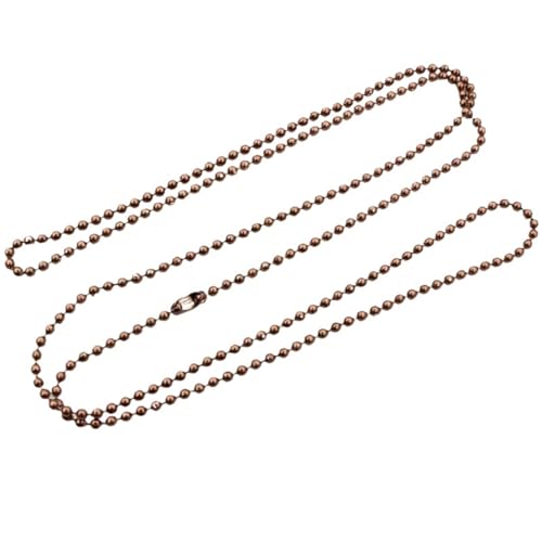 LuoAXINN 10 Stück 1,5 2,0 2,4 mm Länge 65 cm Kugelperlen Kette Halskette Perlenverbinder for Charms Basistablett für Schmuckherstellung(Coffee,1.5 mm) von LuoAXINN