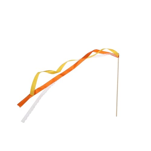 LuoAXINN 10 Stück Regenbogen-Handbanddrachen for Tanz, Hochzeits-Luftschlangenstäbe für Hochzeit Geburtstag Feier(Orange) von LuoAXINN