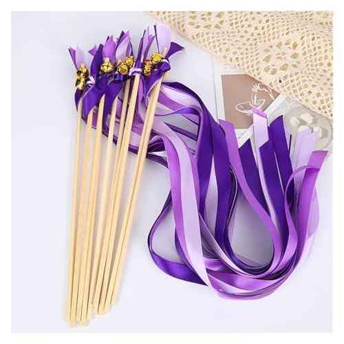 LuoAXINN 30 Stück schmutzabweisende Hochzeitsstäbe aus Spitzenband mit Glöckchen, Dekorationsstäbe Hochzeit Geburtstag Feier(N06) von LuoAXINN