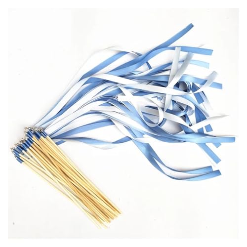 LuoAXINN 50/20/10 Stück hellblaue Hochzeitsbänder mit goldenen Glöckchen für Hochzeit Geburtstag Feier(50PCS) von LuoAXINN