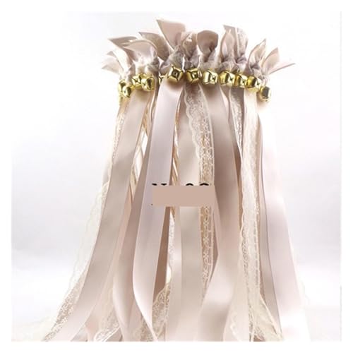 LuoAXINN 50/20 Stück Bunte Hochzeitsstäbe aus gemischten Bändern mit goldenen Glöckchen, schmutzabweisende Stabdekoration für Hochzeit Geburtstag Feier(02,50pcs) von LuoAXINN