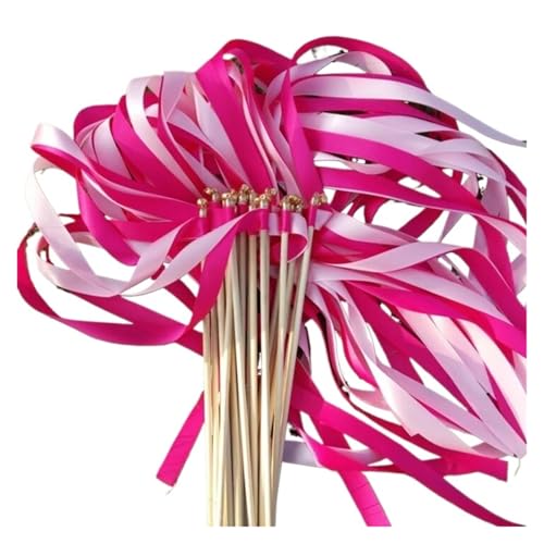 LuoAXINN 50/20 Stück Hochzeitsstäbe aus Band mit goldenen Glöckchen, Party-Dekorationsstäbe für Hochzeit Geburtstag Feier(20PCS) von LuoAXINN