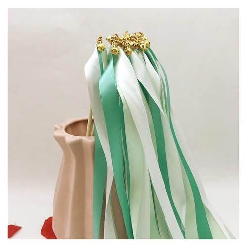 LuoAXINN 50 Stück wirbelnde Bandstäbe for Hochzeiten mit Glöckchen, Rasendekor & Geburtstagsparty-Zubehör für Hochzeit Geburtstag Feier(Sky Blue) von LuoAXINN