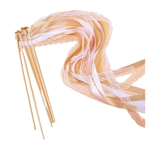 LuoAXINN Feen-Stab mit Glöckchen und wirbelnden Spitzenbändern, Gastgeschenke for Hochzeitsfeiern für Hochzeit Geburtstag Feier(Yellow,80PCS) von LuoAXINN