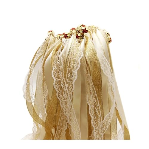 LuoAXINN Glitzernde Spitzenbandstäbe mit Glöckchen, Feen-Luftschlangenstab for Hochzeits- und Geburtstagsdekoration für Hochzeit Geburtstag Feier(Color50) von LuoAXINN