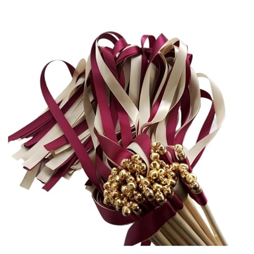 LuoAXINN Hochzeitsbandstäbe – 50/20 Stück wirbelnde Luftschlangen for Zeremonie und Dekoration für Hochzeit Geburtstag Feier(R22,50pcs) von LuoAXINN