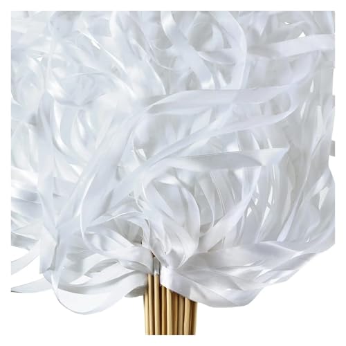 LuoAXINN Luftschlangen aus Seidenbändern mit Glöckchen, Feenstäben for Gastgeschenke und Dekorationen bei Hochzeitsfeiern für Hochzeit Geburtstag Feier(White,50PCS) von LuoAXINN