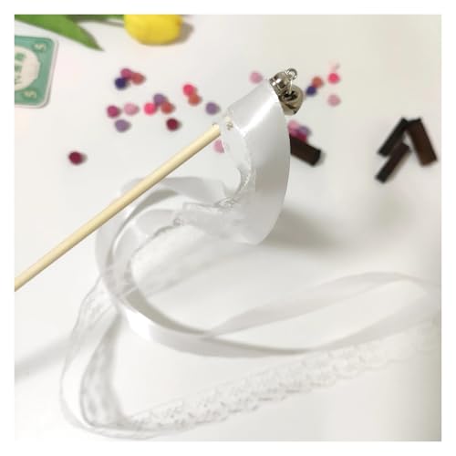 LuoAXINN White Lace Ribbon Wands with Golden Silver Bells, Fairy Streamer Stick for Wedding Party für Hochzeit Geburtstag Feier(Light Grey,30pcs) von LuoAXINN