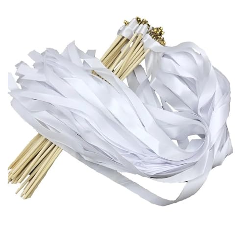 LuoAXINN Zauberstäbe aus Bändern, Feenstäbe mit Spitzenbändern und goldenen/silbernen Glöckchen for Hochzeitsfeiern für Hochzeit Geburtstag Feier(A) von LuoAXINN