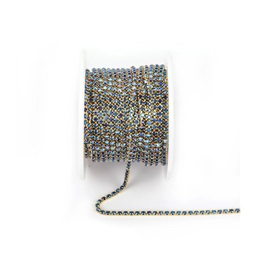 Porzellan Opal Glas Strass Cup Kette Glitter Kristall Trim for DIY Hochzeit Kleid Dekoration für DIY Kunst Kleidung Hochzeit Party Dekoration(Color15,2mm-1yard) von LuoAXINN