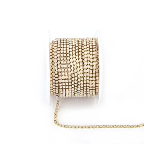 Porzellan Opal Glas Strass Cup Kette Glitter Kristall Trim for DIY Hochzeit Kleid Dekoration für DIY Kunst Kleidung Hochzeit Party Dekoration(Color17,2mm-1yard) von LuoAXINN