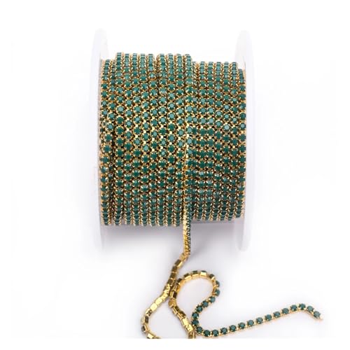 Porzellan Opal Glas Strass Cup Kette Glitter Kristall Trim for DIY Hochzeit Kleid Dekoration für DIY Kunst Kleidung Hochzeit Party Dekoration(Color22,2mm-10yards) von LuoAXINN