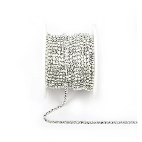 Porzellan Opal Glas Strass Cup Kette Glitter Kristall Trim for DIY Hochzeit Kleid Dekoration für DIY Kunst Kleidung Hochzeit Party Dekoration(Color8,2mm-1yard) von LuoAXINN