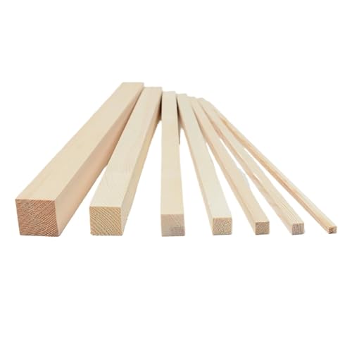 Quadratischer Kiefernholzstreifen, 5 x 5 mm bis 25 x 25 mm, massive Kiefernstangen, Länge 330 mm, DIY-Modellmaterial, Handwerk, Dekoration, Herstellung von Teilen für Holzbau-Stöcke(8x8x330mm) von LuoAXINN