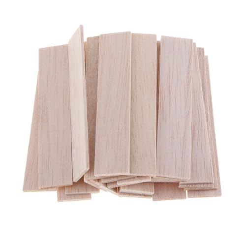 Rechteckiger unvollendeter Holzstab, Holzdübelstange for Modellbau, DIY, Handwerk, Zuhause, Hochzeit, Party, Dekoration für Holzbau-Stöcke(10 Pieces 180mm) von LuoAXINN