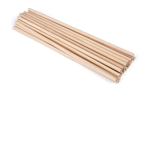 Runder Holzstab for Basteln, Essen, DIY, Dübel, Bauen, Modell, Holzbearbeitungswerkzeug für Holzbau-Stöcke(20cmx5mm 25pcs) von LuoAXINN