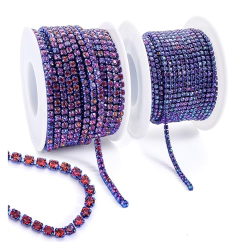 Strass Trim Cup Kette Gold Diamant Dekorative Applikation Kristall Besätze for Kleider für DIY Kunst Kleidung Hochzeit Party Dekoration(Color 2,10Yards) von LuoAXINN