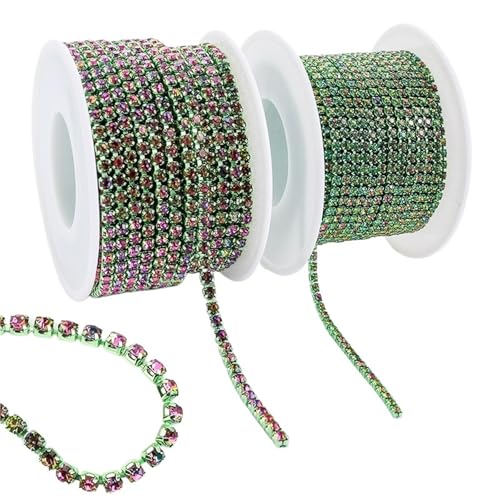 Strass Trim Cup Kette Gold Diamant Dekorative Applikation Kristall Besätze for Kleider für DIY Kunst Kleidung Hochzeit Party Dekoration(Color 5,10Yards) von LuoAXINN