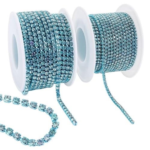 Strass Trim Cup Kette Gold Diamant Dekorative Applikation Kristall Besätze for Kleider für DIY Kunst Kleidung Hochzeit Party Dekoration(Color 6,2Yards) von LuoAXINN